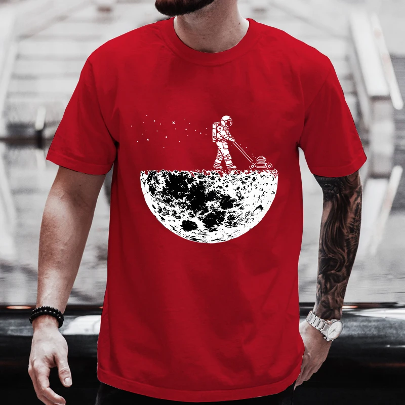 

Men Y2k Clothing Astronauts Cherish The Lunar Environment Funny Graphic T-Shirts Loose Oversize Tops Summer Tshirt Hip Hop Tees