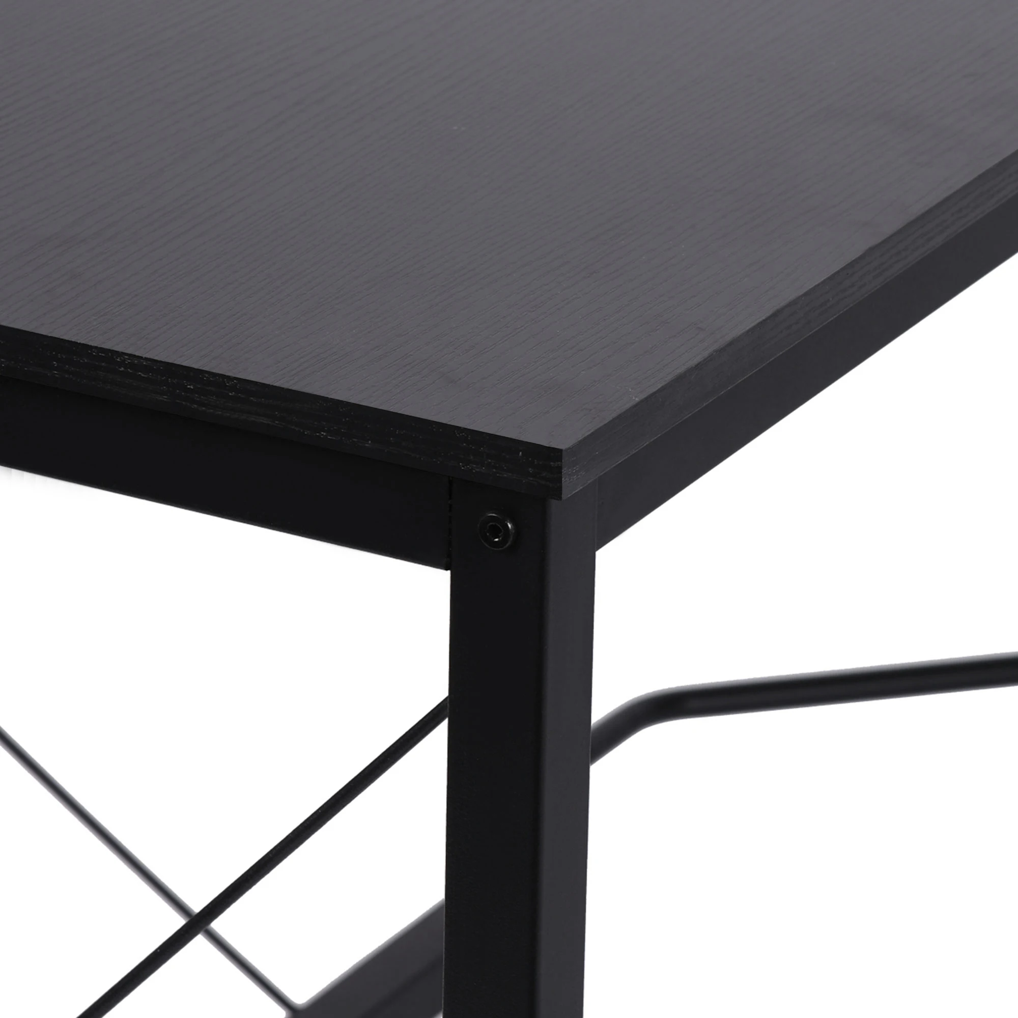 Computertisch L-förmiger Eckschreibtisch 150 x 150 x 76 cm MDF Schwarz, moderner Eckschreibtisch für Büro und Heimbüro auf der Seite – Detail 7