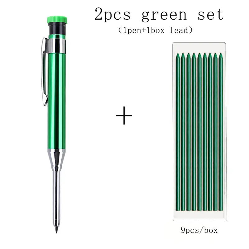 6Colors 2.8mm Metal Solid Carpenter Mechanical Pencil with Sharpener 2B Lead Core Deep Hole Construction Marking Scriber Tool - Image 17