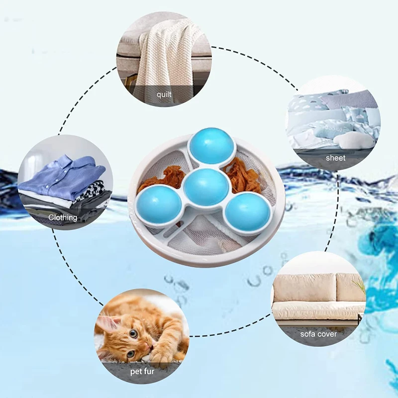 Reusable Washing Machine Filter Bag Floating Lint Hair Catcher Pet Hair Remove Dirt Collection Mesh Laundry Ball Cleaning Tools