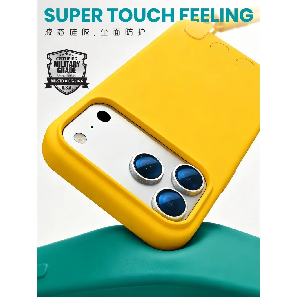 Detachable Crossbody Silicone Phone Case with Adjustable Neck Strap - Candy Color Collection