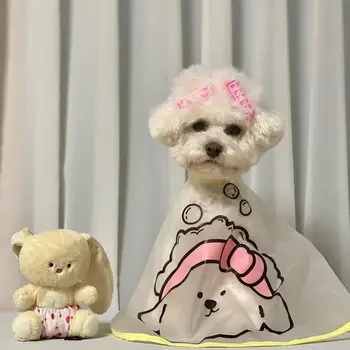 애완동물 개 옷 망토, 고양이 눈물 얼룩 페이셜 케어, 방수 비옷 케이프 천, 애완동물 용품