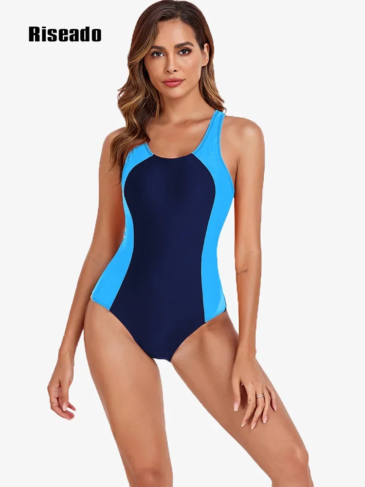 

Riseado 2024 One Piece Swimsuit Woman Sports Swimwear Beach Rashguard Swimming Suit Racerback Bathing Suits For Girls