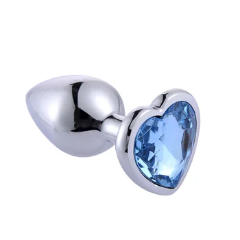 Stainless Steel Anal Plug Heart 3 Size Crystal Sexy Plug Removable Butt Plug Stimulator Sex Toys Prostate Massager Dildo 4