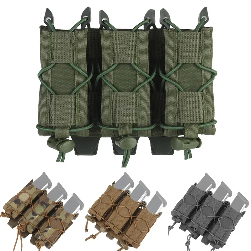 

Tactical Molle Magazine Pouch Shooting 9mm Triple Mag Pouches Paintball Wargame Hunting Mag Bag Combat Sports Pistol Mag Pocket