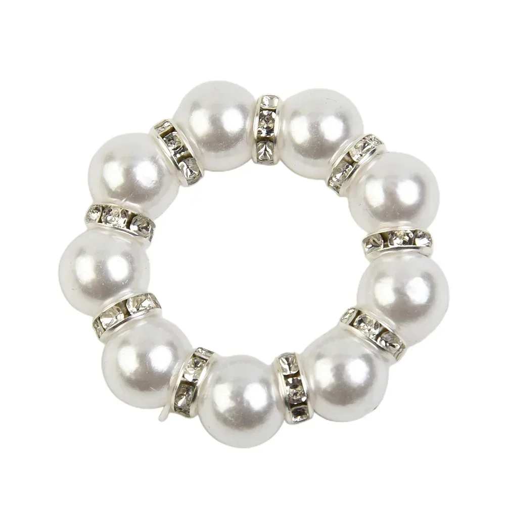 12 Pcs Pearls Napkin Ring Napkins Holders Table Decoration for Party Wedding Kitchen Dining Room Family Dinner
