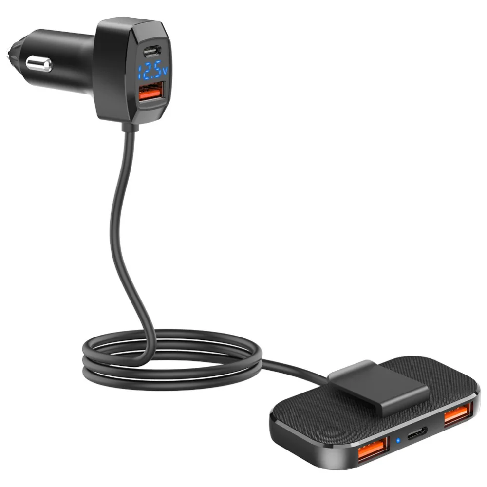 

Автомобильное зарядное устройство, 31 Вт, 5 в 1, USB Type-C, с кабелем 1,5 м