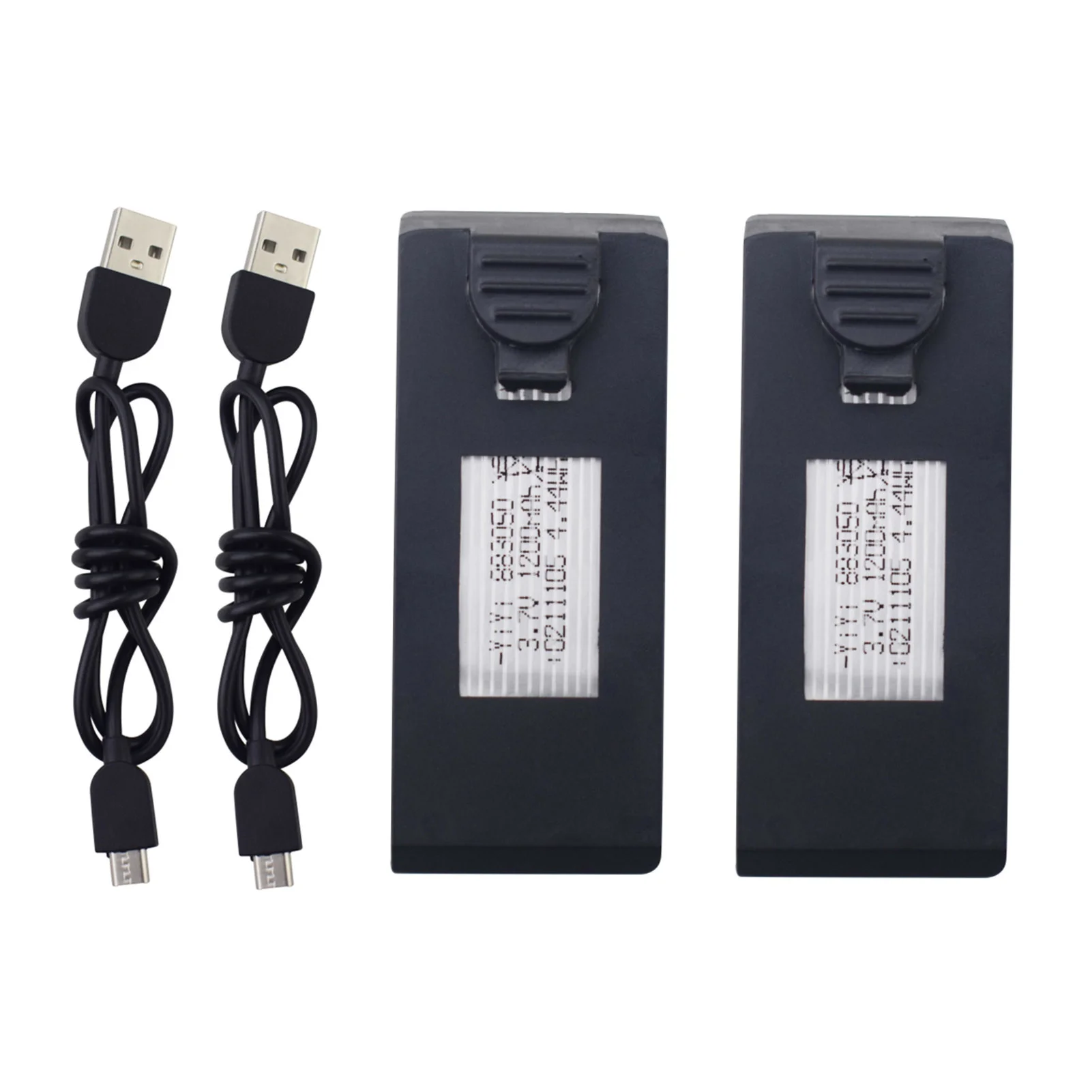 

2PCS 3.7V 1200mAh Lithium Battery + 2PCS USB Charging Cable For NH525 S8 Folding Quadcopter RC Drone Accessories