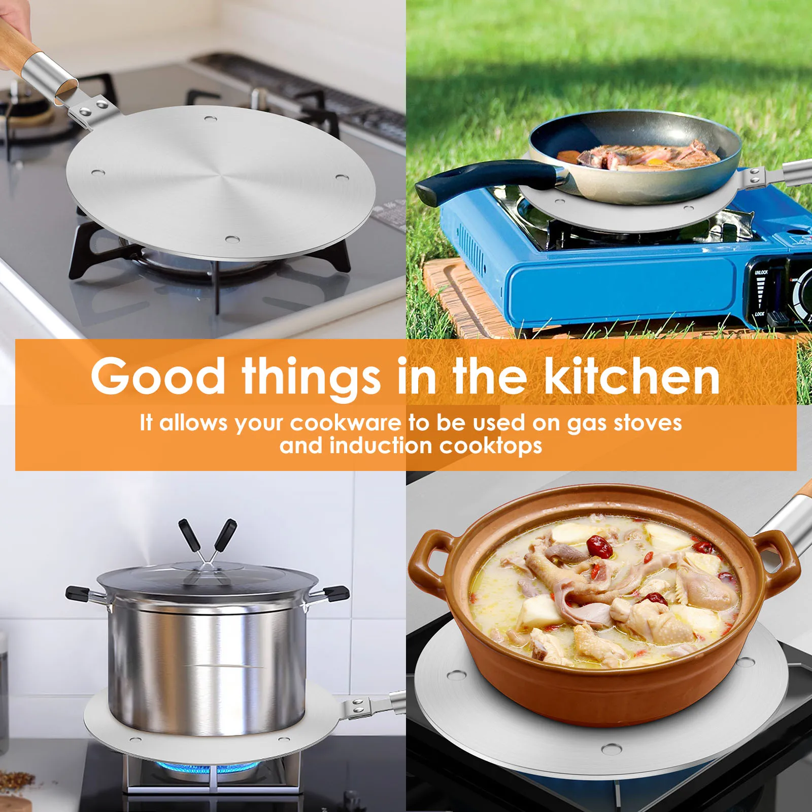 Kitchen Induction Cooker Heat Conduction Plate Heat Diffuser Ring Plate Induction Cooker Stove Protector Kitchen Accessories