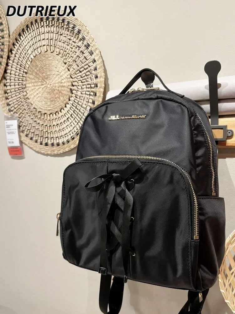 Women's Backpack Waterproof Bow Light Luxury Strap Nylon Oxford Cloth Commuter Backpacks Fashion Casual Computer Bag Femme