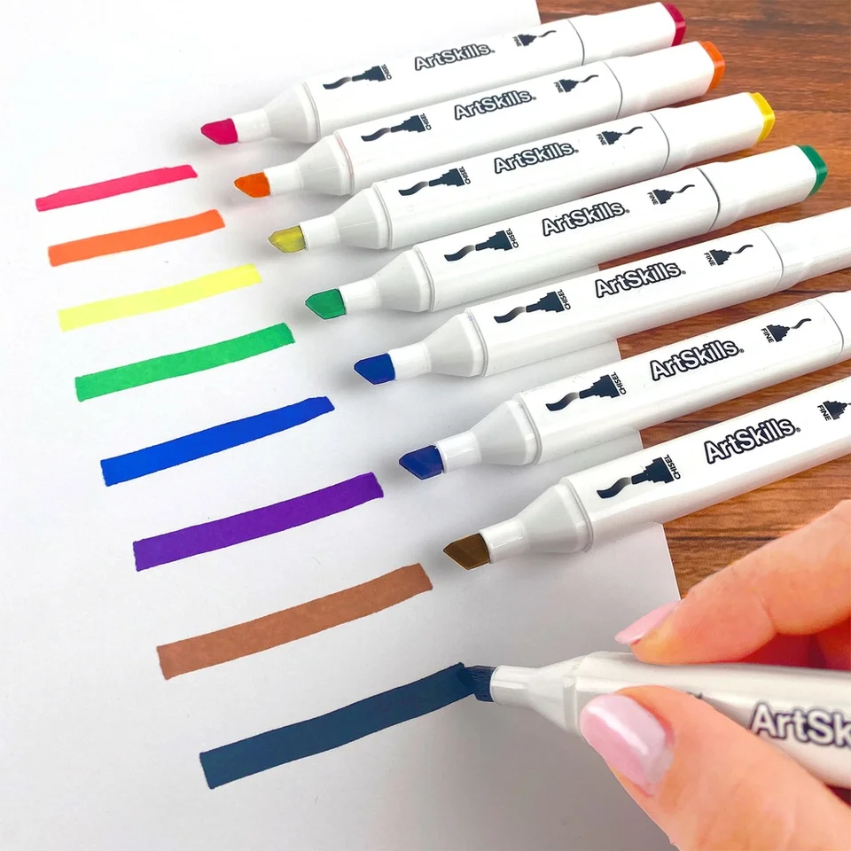 Dual Tip Art Marker Set 8 Count Vibrant Colors