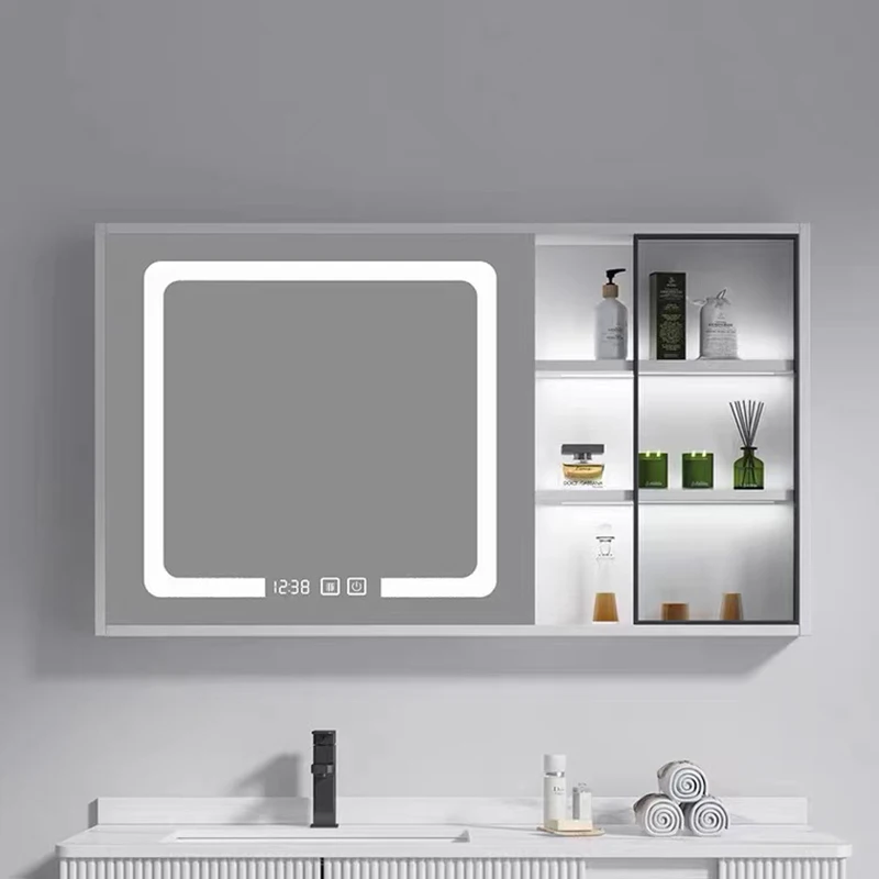 Armadi Con Luci A Led In Legno Scaffali Portaoggetti Specchio Armadi Da Bagno Salvaspazio Retroilluminazione Intelligente Mobili Da Bagno Mobili Intel