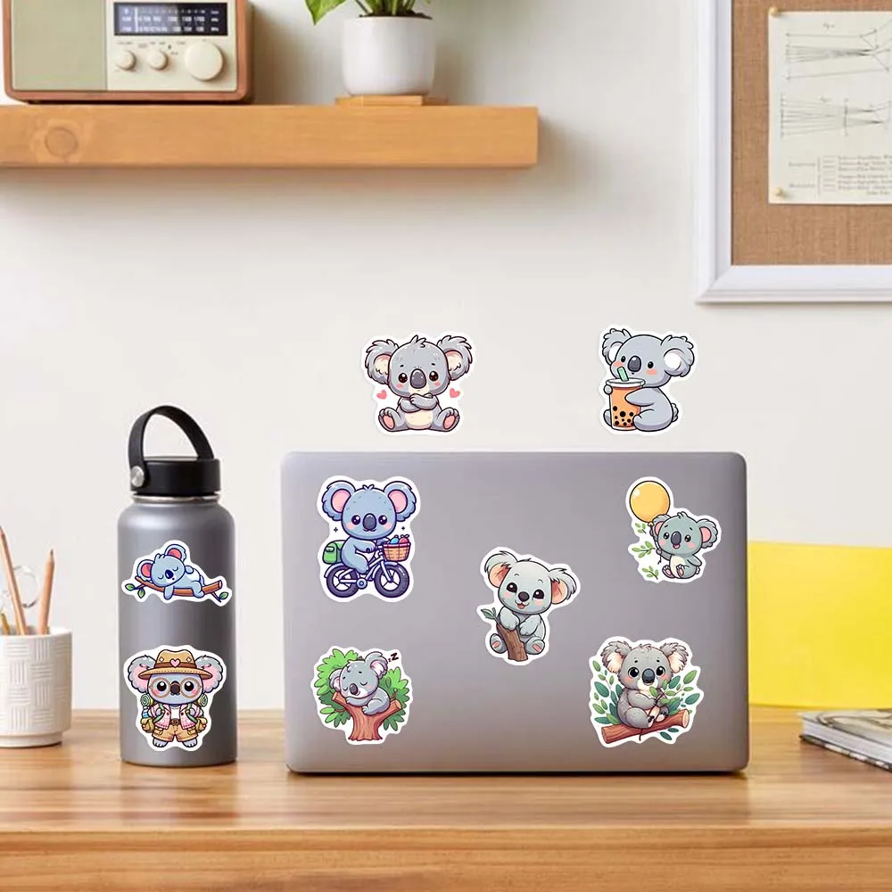 Whimsical Koala Stickers – Waterproof Decorative Set for Scrapbooks, Laptops, and More