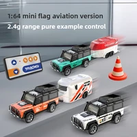 2.4G RC Car 1/64 Alloy Mini Remote Control Off-Road Car Model with Light Simulation Car Model Remote Control Toy Gift 1