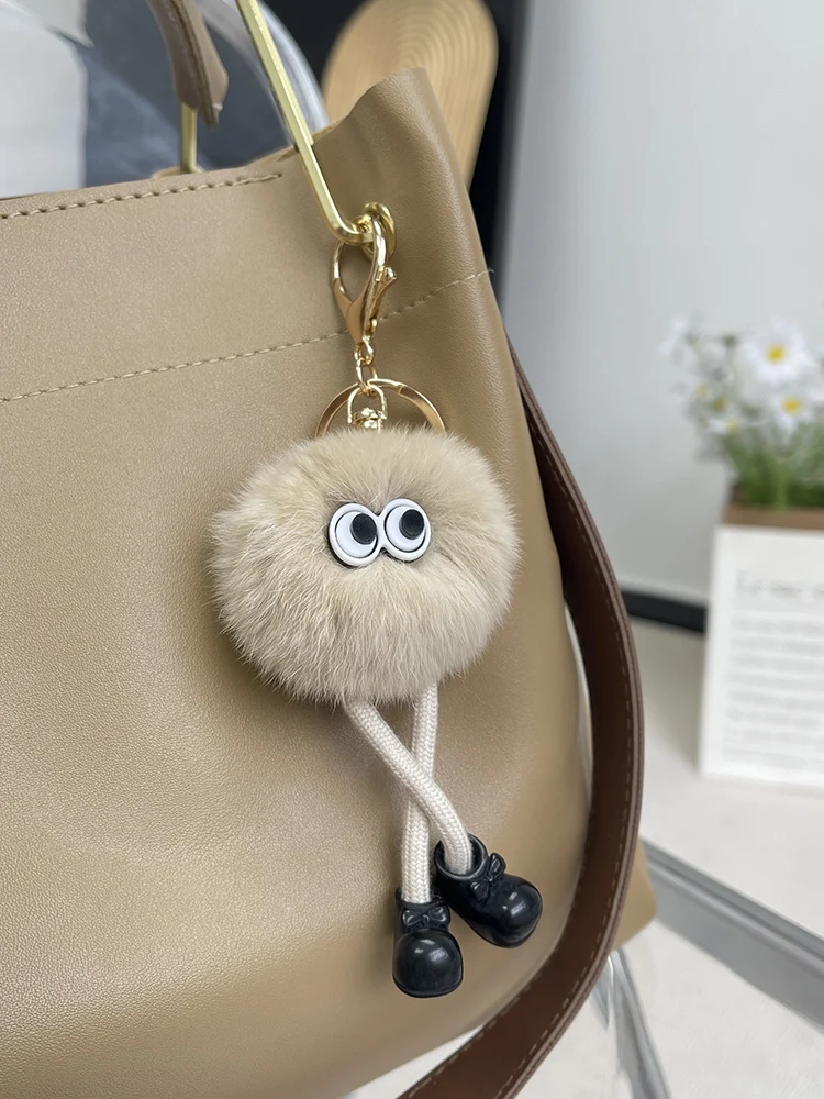 Cute Rabbit Fur Monster Keychain Long Legs Doll Key Chain Bag