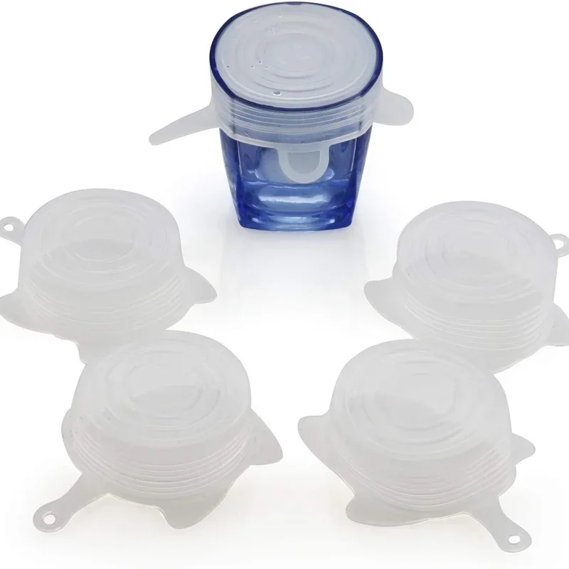Food Cover Fresh Keeping Cover Microwave Cover Preservation Cover Bowl Cover Small Silicone Stretch Lids 8 Pack of 2.5 inch Reusable Stretch Cover 2.6 to 3.4" Can Cup and Wide Mouth Mason Jar