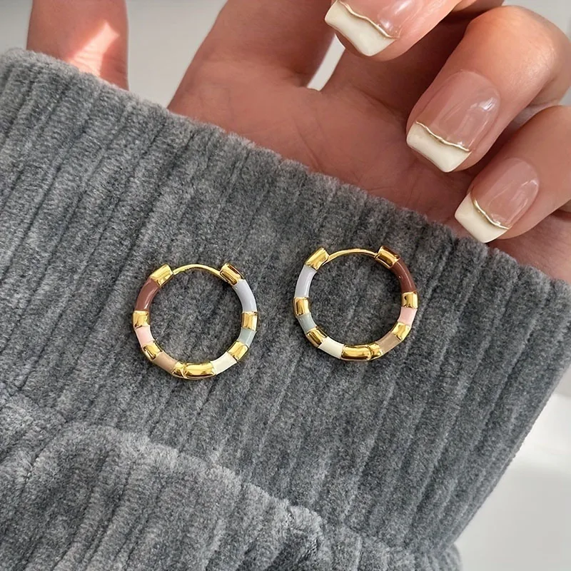 Colorful Geometric Retro Trend Drop Earrings for Women