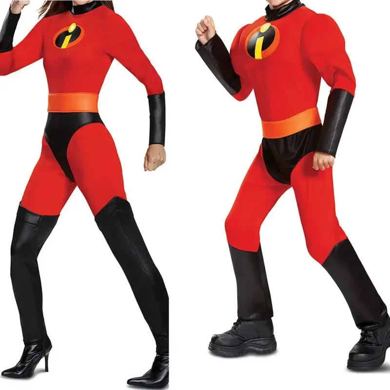 

The Incredibles Costume Man Women Kids Incredibles Adult Child Red Jumpsuit Bodysuit Mask Suit Halloween Party Costumes