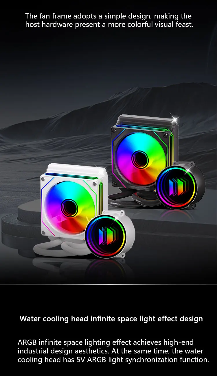 Poseidon mirror 120 120MM All-in-one Water Cooling Infinity mirror Cold head des