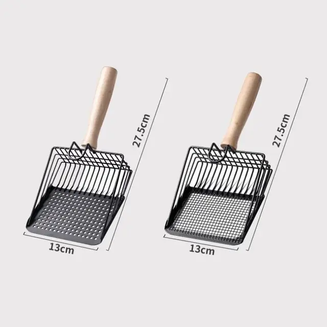 Large Stainl Steel Metal Sand Ovel Poop Scooper Fine Hole Tofu Sand Litter Ovel Dirt Scoop Pet Supplies 6