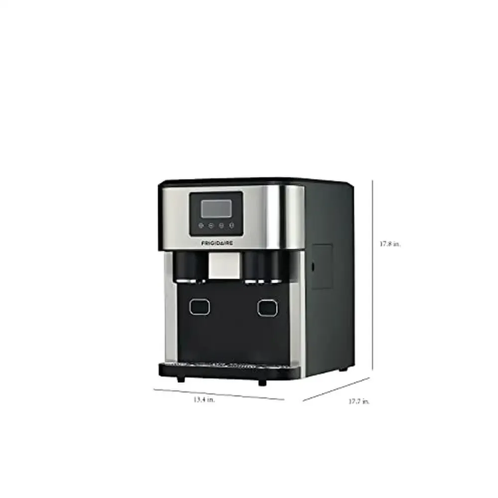 3-in-1 Stainless Steel Countertop Ice Maker Crushes 33lbs/24hrs with Water DispenserEfficiently Produces Bullet-Shaped Ice 5