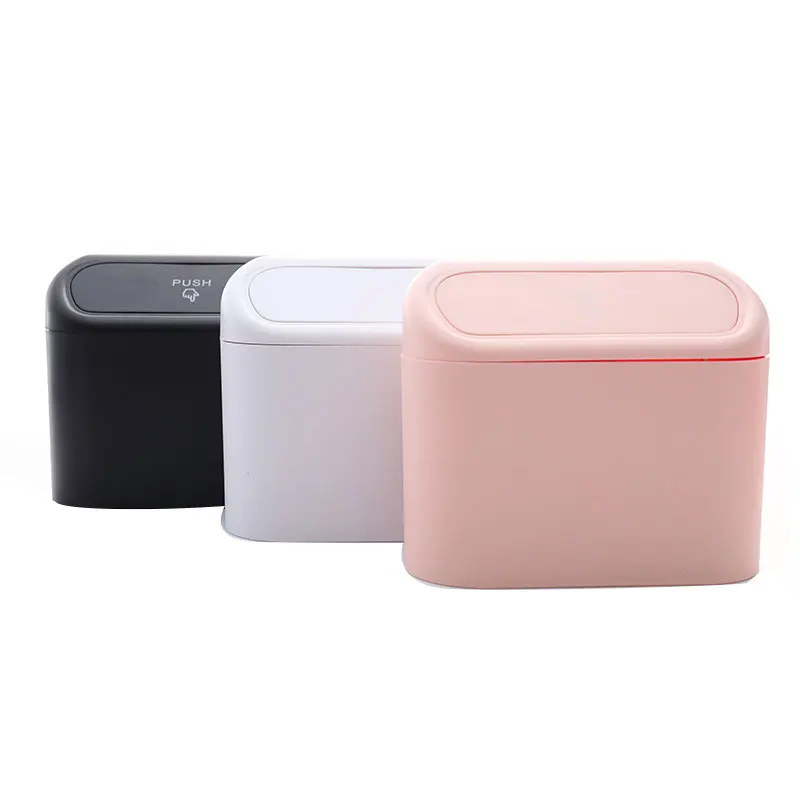 Car Trash Bin Hanging Vehicle Garbage Dust Case Storage Box Black Square Pressing Type Trash Can Auto Interior Accessories car trash can