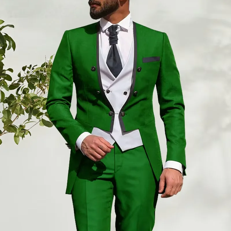2025 Men's Slim Fit 3 Piece Suit Single Breasted Blazer For Men Hot sell formal design cheap Suit for Men