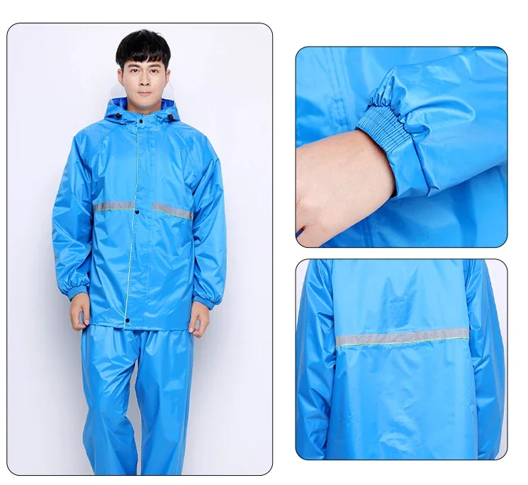 

Transparent Set Outdoor Rainwear Coat Cycling Motorcycle Hat Waterproof Raincoat Rain Poncho Pants