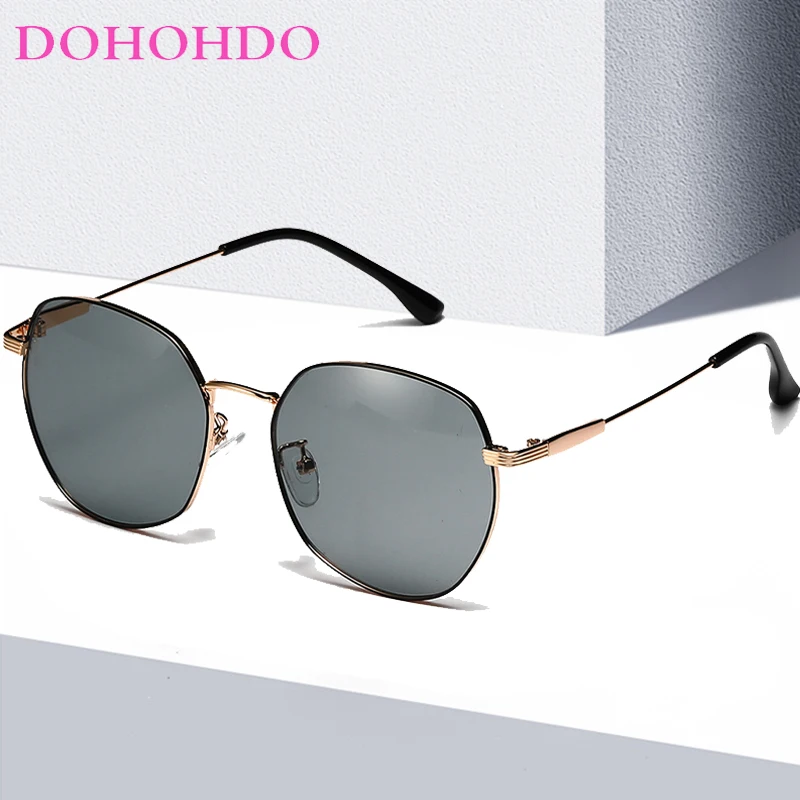 

DOHOHDO Fashion New Oval Sunglasses Women Metal Frame Male Eyeglasses Artistic Sun Glasses Men Office Glasses UV400 Gafas de sol