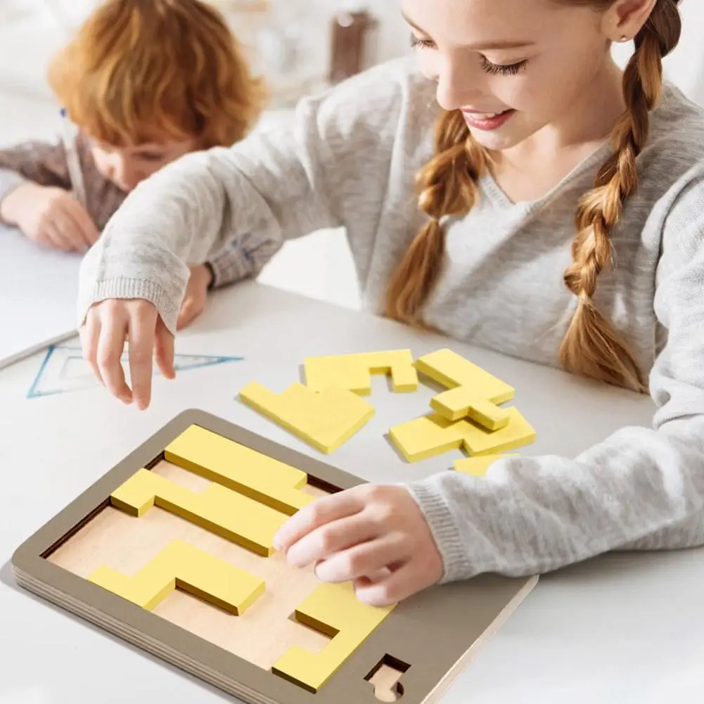 

Wooden Geometric Puzzles Challenge Impossible Brain Burning Decompression IQ Mind Brain Teaser Jigsaw Puzzle for Adults Kid M8R9