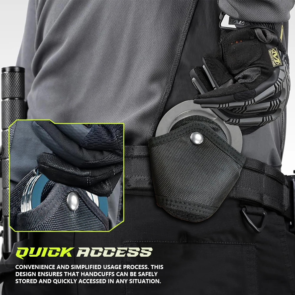 Handcuff holder Tactical Molle Handcuff Holder Quick Pull Out Waist Pockets Tool Key Phone Holder Two Buttons Adjustable Fits 1.5inch Belt Loop