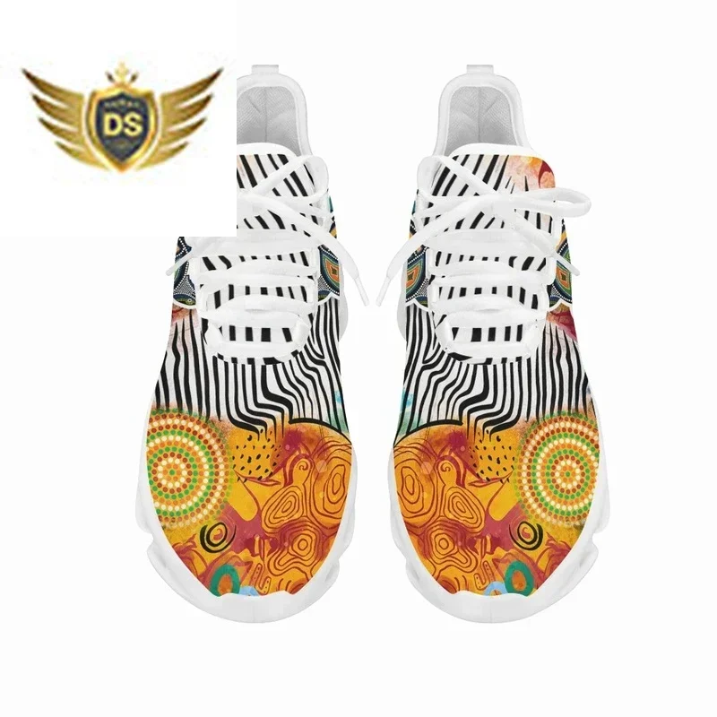 Australia Aboriginal Turtle Indigenous Art Design Platform Sneakers For Women Breathable Lace Up Mesh Swing Shoes