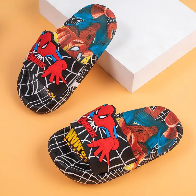 Cartoon Spider Man Children Slippers Summer Boys Indoor Thick Bottom Bath Soft Anti-skid Sandals Slippers Kids Cartoon Boy Gift