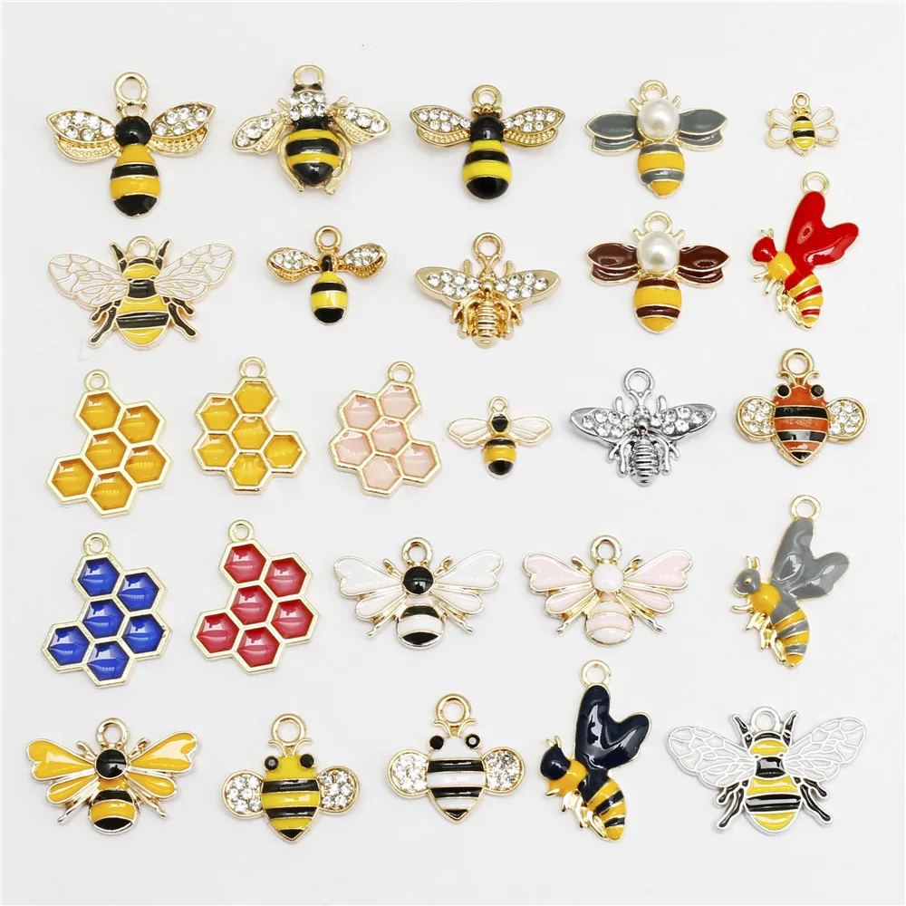 

10Pcs Mixture Enamel Cute Animal Bee Charms Oil Drip Butterfly Pendant For Women Necklaces Cерьги Jewelry Making Wholesale