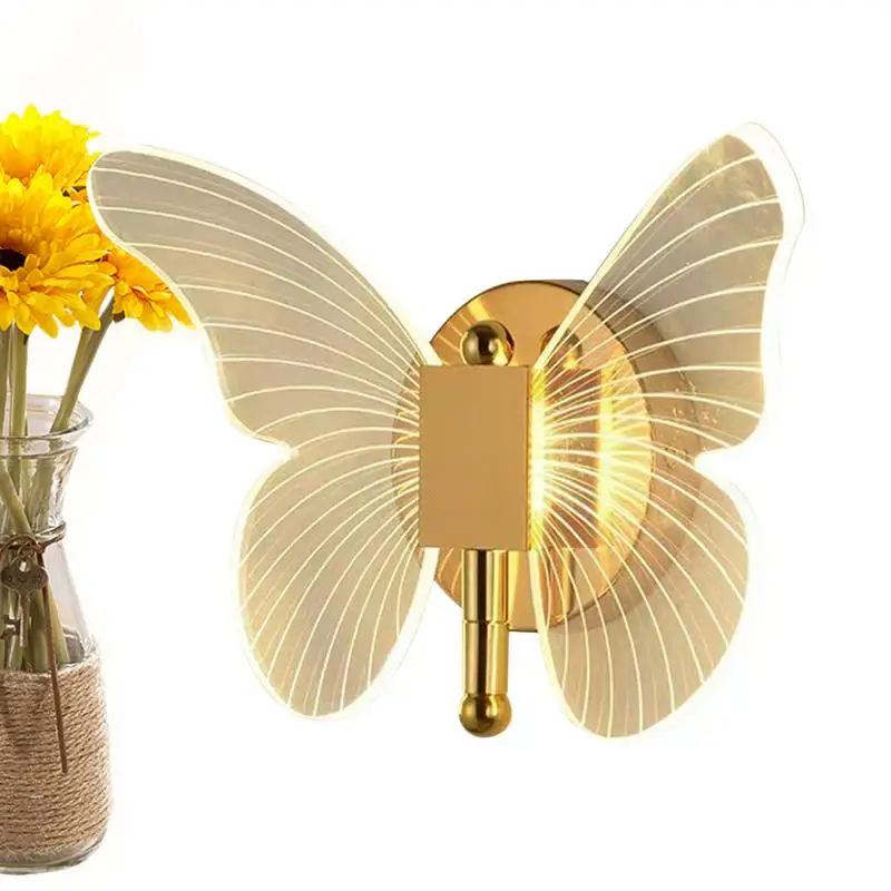 

Акриловая настенная лампа в виде бабочки, настенная лампа с регулируемой яркостью, современное настенное бра в виде бабочки для гостиной, спальни, прихожей