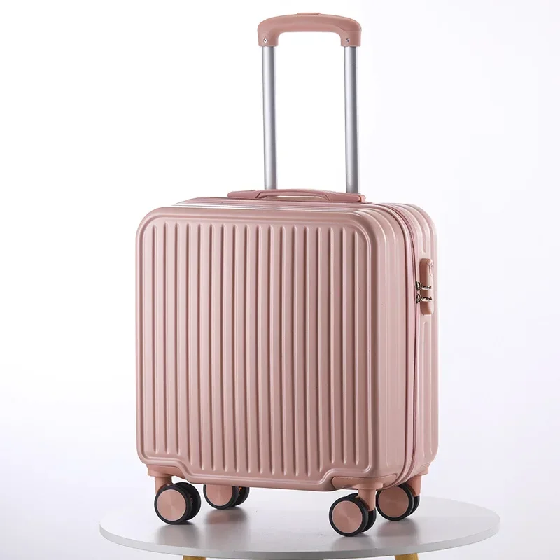 (021) Mens and womens 18-inch trolley suitcase business trip zipper