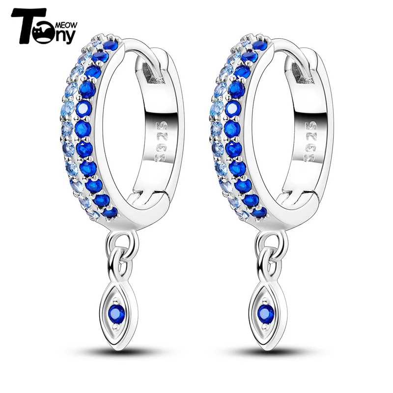 925 Sterling Silver Hoop Earrings For Women Star Moon Paint Feather Musical Note Colorful Zircon Fashion Earrings Women Gift