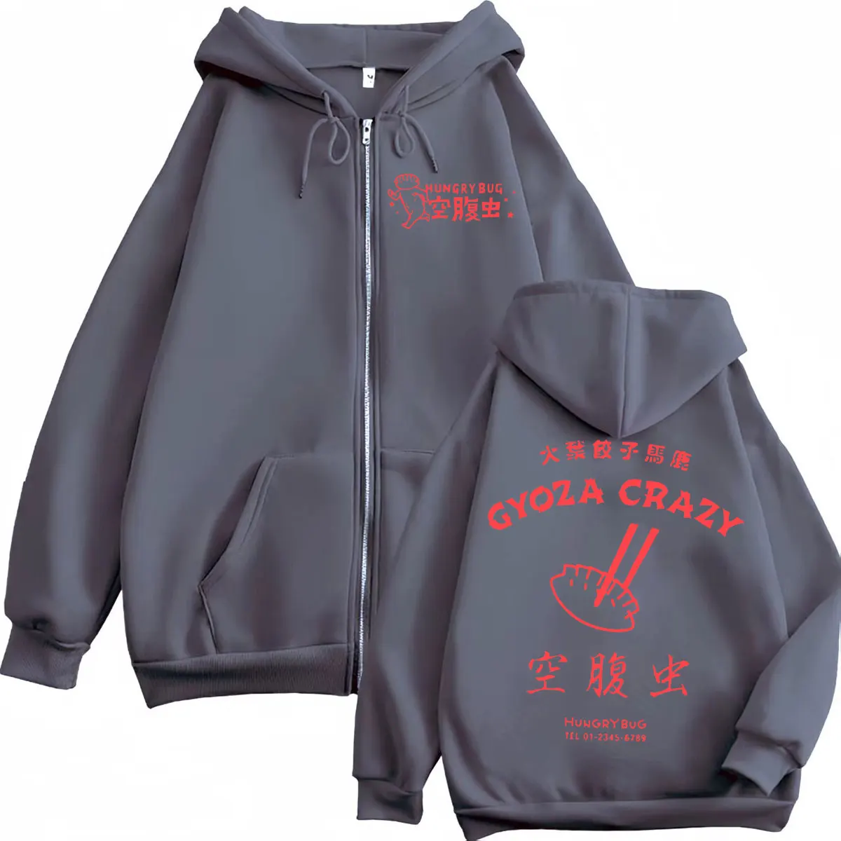 Dorohedoro Gyoza Crazy Hungry Bug Anime Zipper Hoodies Fashion Vintage Zip Up Pullovers Men's Women's Harajuku Manga Sweatshirts