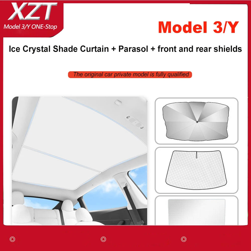 Upgraded Sunroof Nano Ice Crystal Sunshade Front Rear Sunroof UPF50