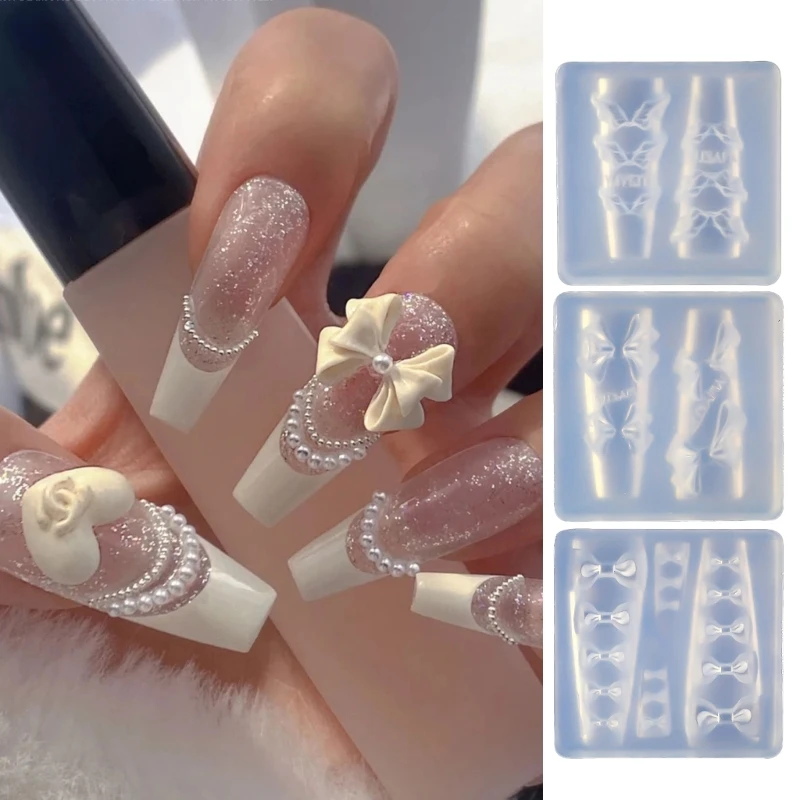 3D Nail Art Silicone Carved Mold Acrylic Nail Art Tools Nail Art Decor Mold Nail Art Template Mould Resin Jewelry Molds 2