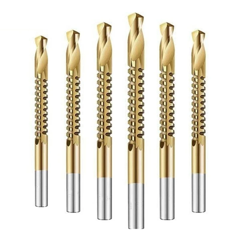 

6Pcs Cobalt Drill Bit Set Hole Saw Grooving Set Woodworking Sawtooth Drill Slotted Drill