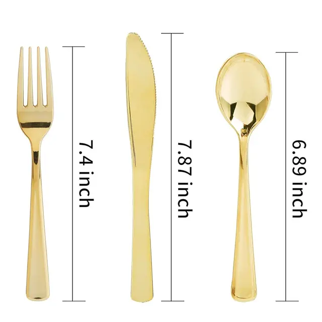 2203-538f53.jpg Elegant 180-Piece Gold Disposable Cutlery Set