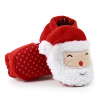 Infant Baby Girl Boy Christmas Shoes Santa Claus Cartoon Fleece Warm Cozy Snow Shoes Newborn Fall Winter Crib Socks 4