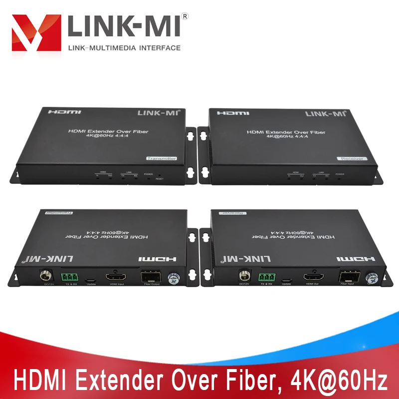 LINK-MI 4K 300 м до 60 км HDMI наполнитель волокна одиночного режима Поддержка 4K @ 60 Гц YUV4:4:4, HDR, 18 Гбит/с, EDID, без задержки, RS232