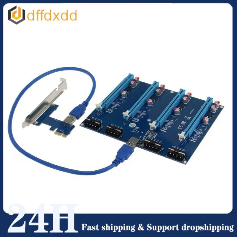 

Переключатель Pci Express с 1 на 4 портами, металлический разъем Pci-e, компактные портативные Офисные аксессуары, Райзер-карта Pci-e X1 Лиа-е X16