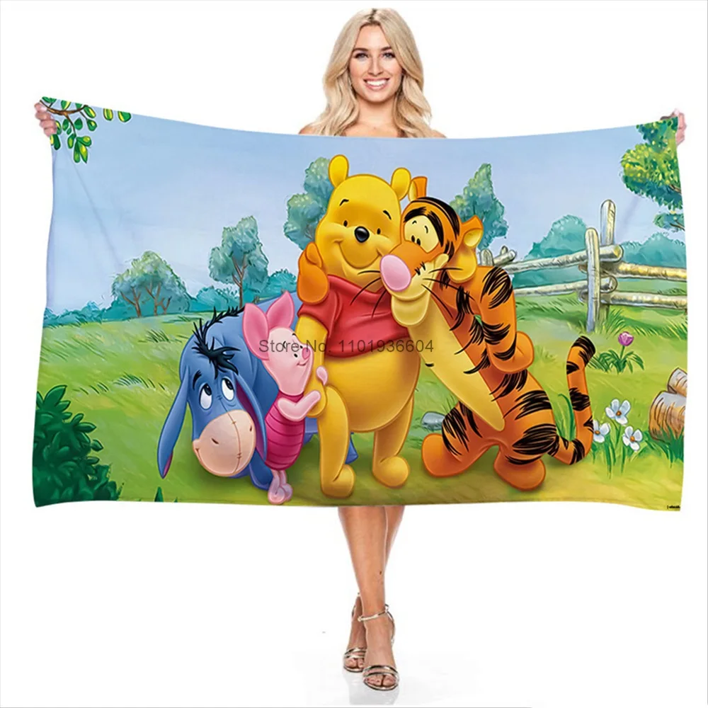 

Disney Winnie the Pooh Microfiber Towel Kids Swimming Beach Towel Soft Absorbent Washcloth Children Microfiber Bath Towel