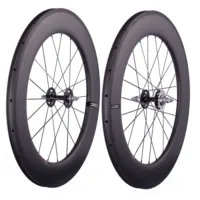 CSC 700C vélo de piste carbone roues à engrenages fixes bascule 38mm 50mm 60mm 88mm profondeur 25mm largeur pneu tubeless vélo roues 6