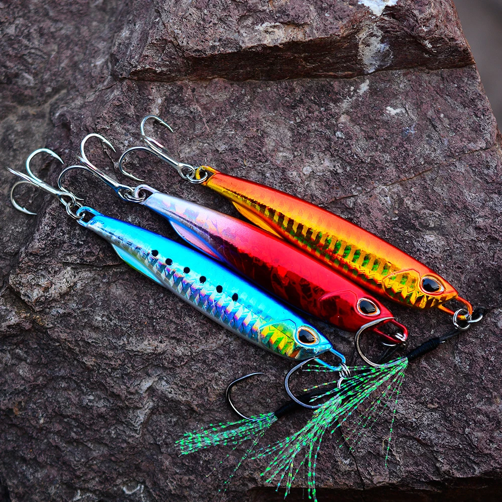 Fishing Lure Artificial Bait Tackle Japen Metal Cast Jig Spoon  10/15/20/30/40/50g Shore Casting Jigging Fish Sea Bass