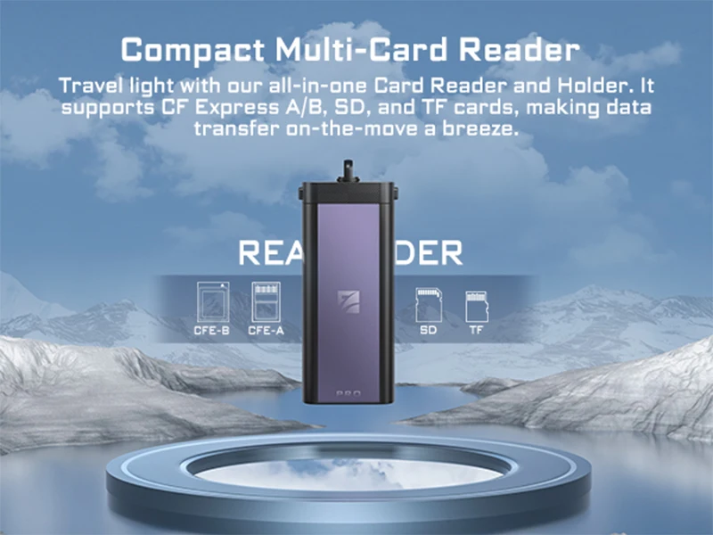 Freewell Portable Pro Reader Versatile CF Express A/B,SD TF and Micro SD Card Re