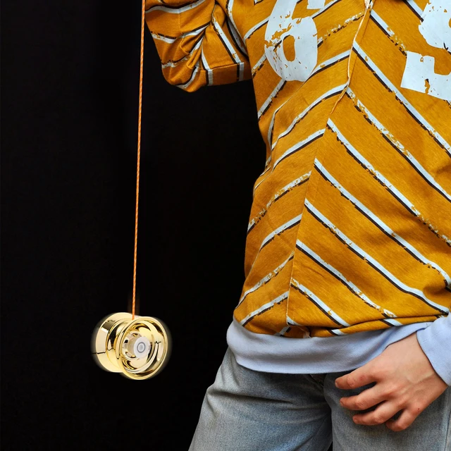Alloy Yo-Yo for Beginner Blue Fixed Shaft String Toy Smooth Performance Non-responsive Yoyo String Yo-Yo Toy Fun Outdoor 4